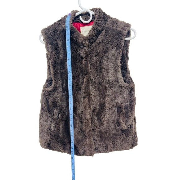Blossom & Clover Women’s Faux Fur Outer Shell Vest Coats Jacket Brown Size M - Picture 6 of 9